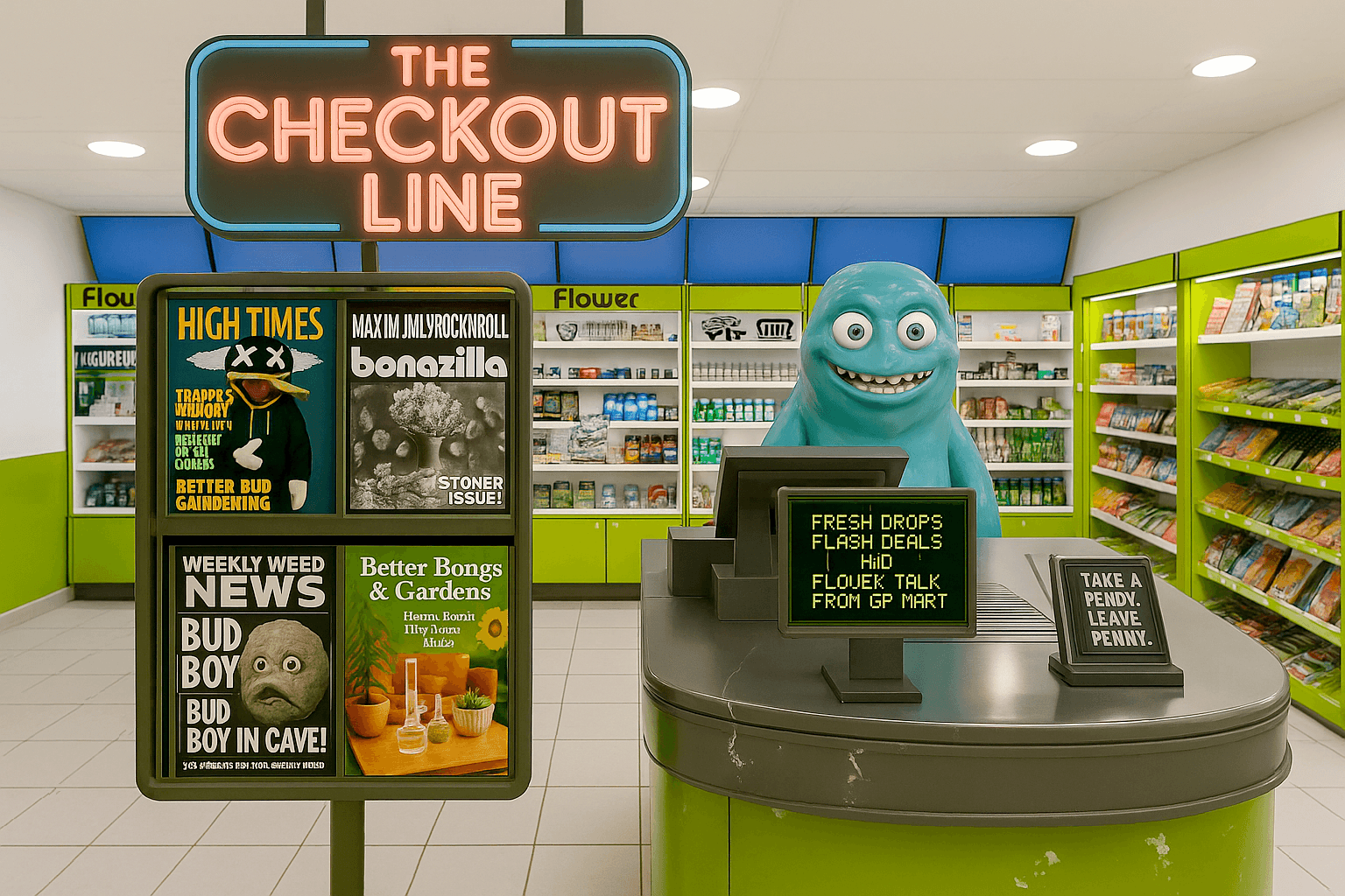 The Checkout Line publication concept in a GP Mart-inspired retail environment