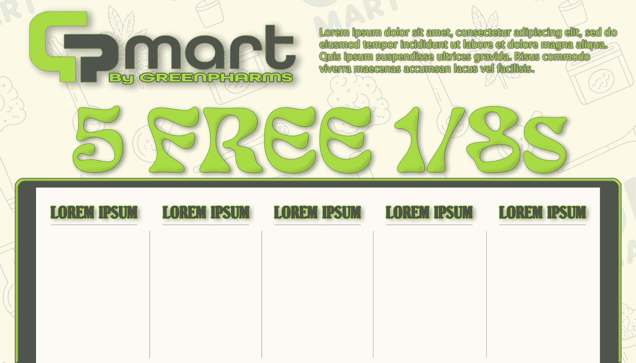Five Eighths GP Mart coupon-book concept