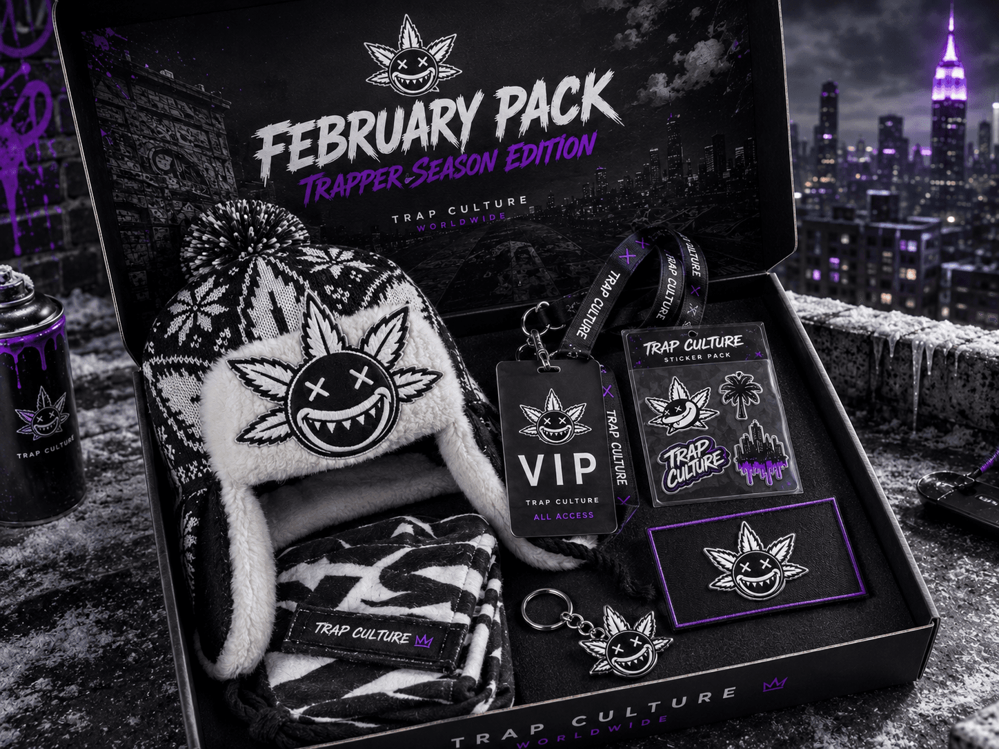 February Trap Pack monthly box concept