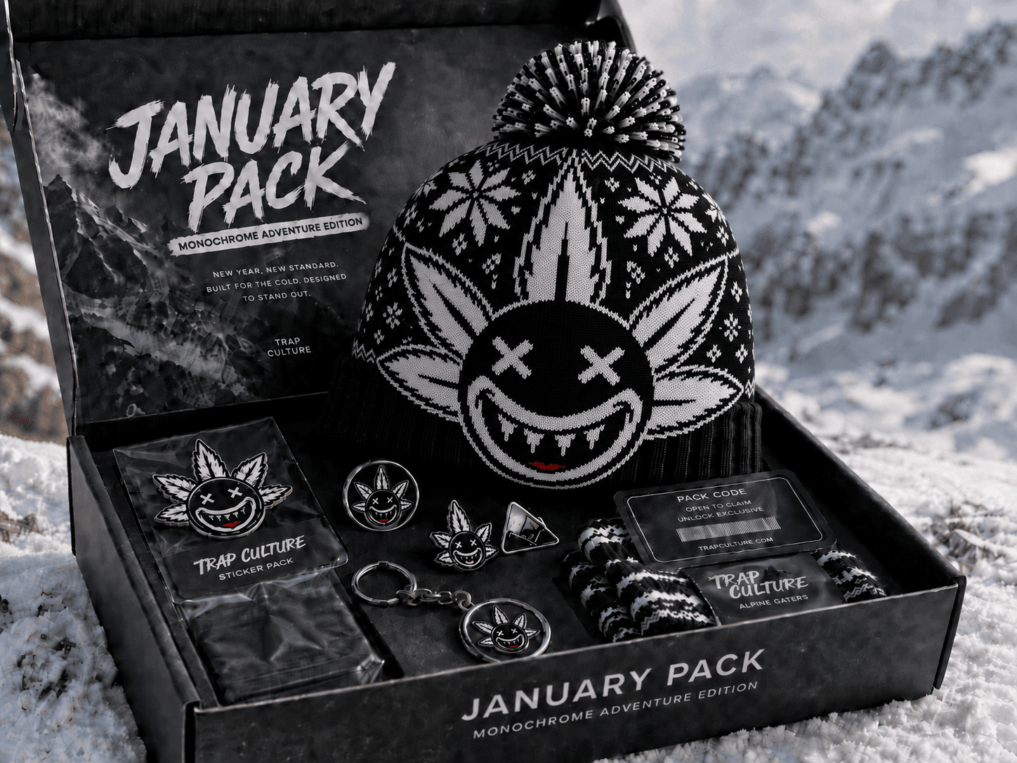January Trap Pack monthly box concept